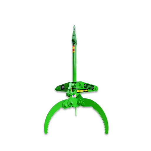 Kenco Hydraulic Grapple Attachment with Green Contoured Claws for Heavy-Duty Material Handling