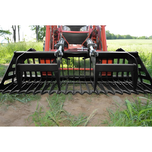 Loflin Fabrication Compact Tractor Rock Bucket Grapple