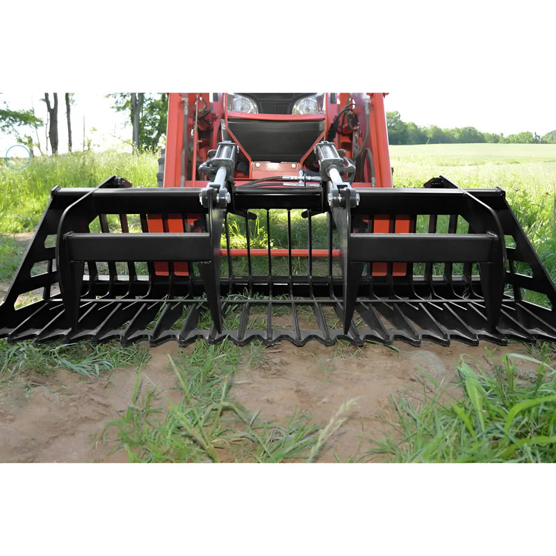 Loflin Fabrication Compact Tractor Rock Bucket Grapple Loflin Fabrication