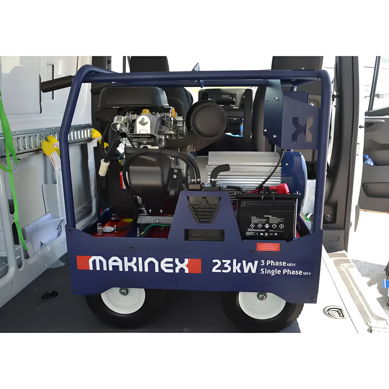 Makinex 1212-23kW 480V portable generator with 23kW power output and sturdy frame