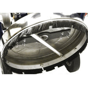 Close-up view of Makinex DPW-2500-0A-HU-50 industrial floor cleaning machine brush and metal components
