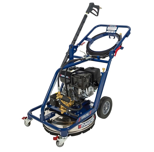 Makinex DPW-4000-0A-HU-50 heavy-duty pressure washer with metal frame and hose reel