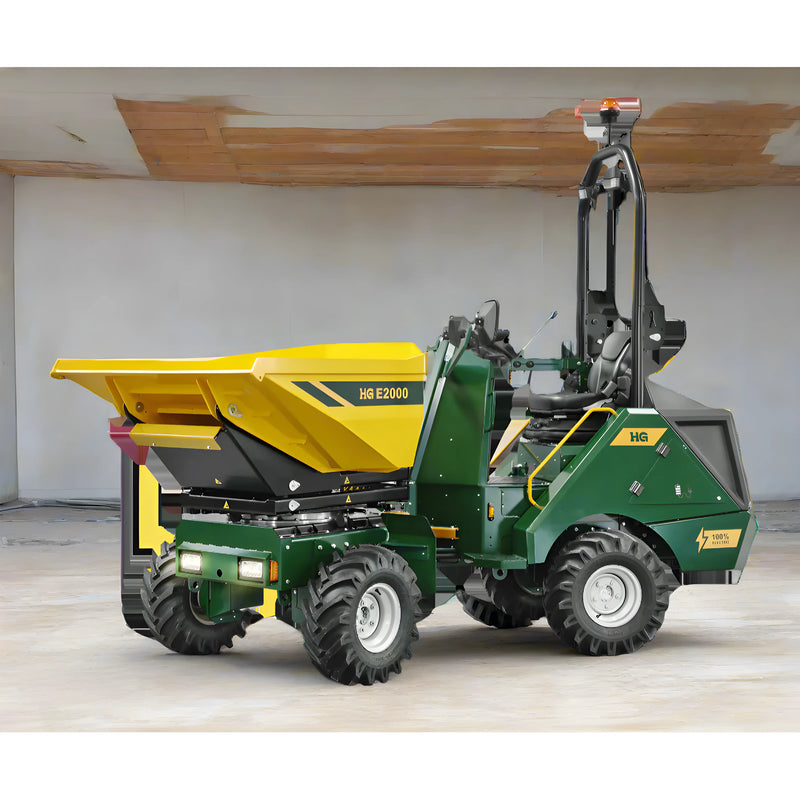 Makinex Dumper E2000 with a yellow loading tray for efficient material transport on construction sites