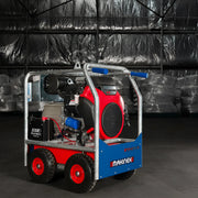 Makinex GEN-16P-MS-240 portable power generator with red and blue frame and rugged tires