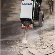 Makinex Jackhammer Trolley in action, effectively breaking concrete with minimal effort