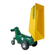 Makinex Mini Dumper with a yellow skip and durable green chassis for efficient material transport