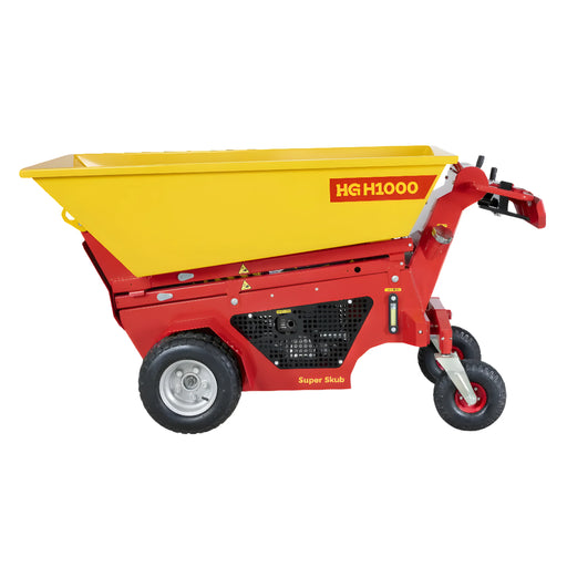 Makinex Mini Dumper in Red and Yellow for Efficient Material Transport on Job Sites