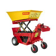 Makinex Mini Dumper with high-capacity yellow container and red chassis for efficient material handling