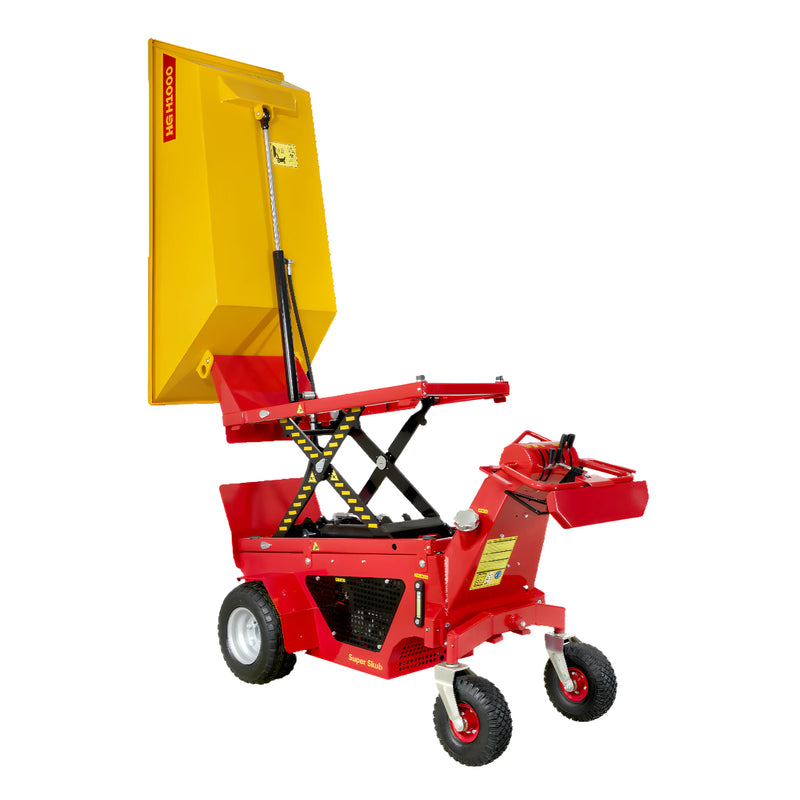 Makinex Mini Dumper with hydraulic lift and large yellow skip for easy material transport