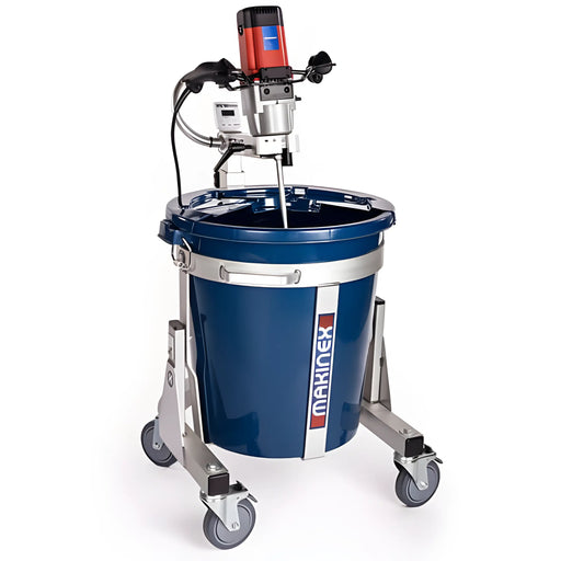 Makinex Mixer with a sturdy blue bucket and ergonomic design for efficient mixing tasks