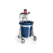 Makinex MS-100 & MS-M-US industrial mixer with blue container on wheels for construction use