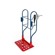 Makinex PHT2-SF-00 heavy-duty lifting frame with blue metal handles and red base platform