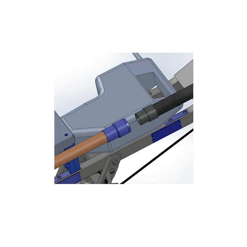 Close-up of Makinex Vacuum Attachment System connector for efficient dust collection