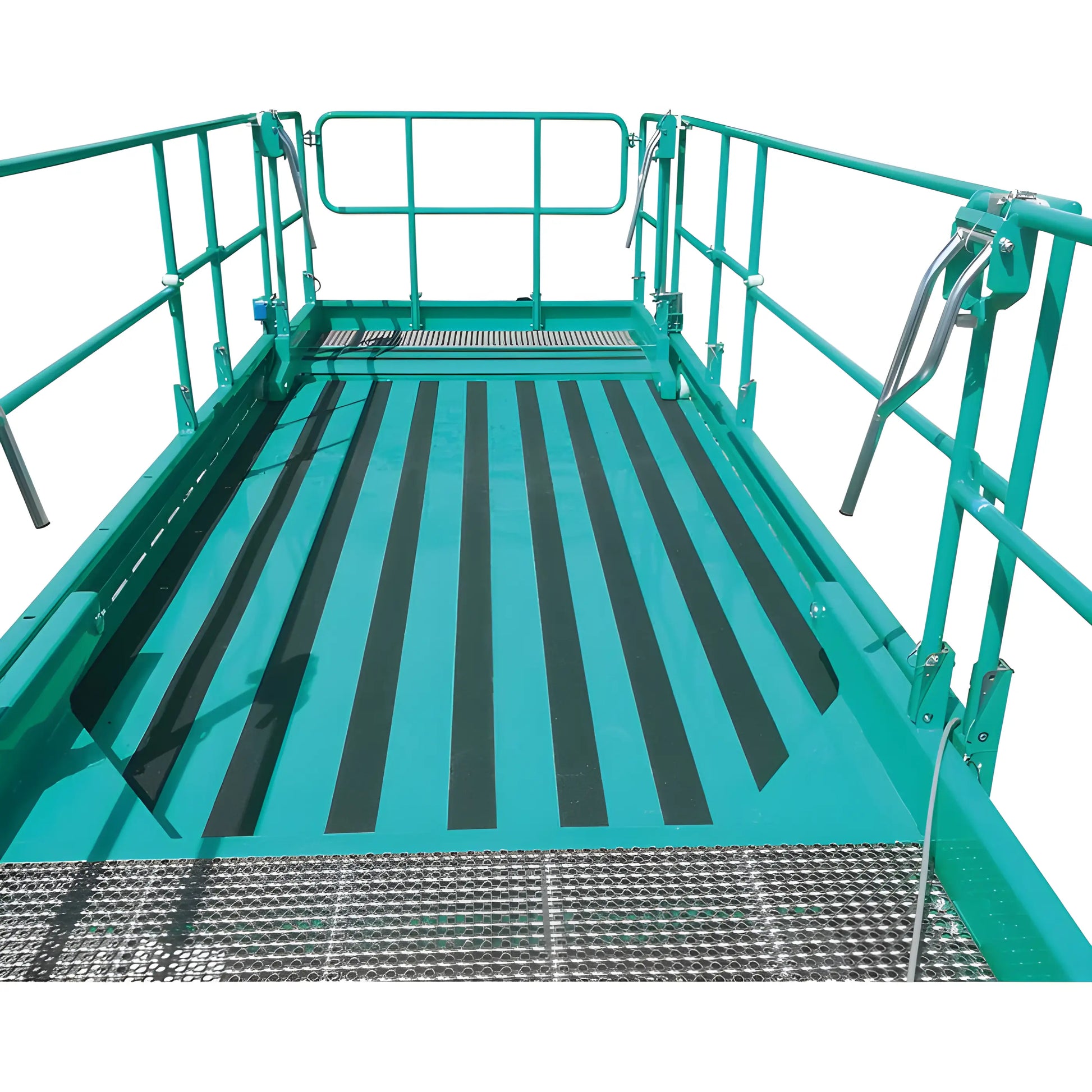IMER scissor lift platform with safety railings and non-slip surface for secure elevated work