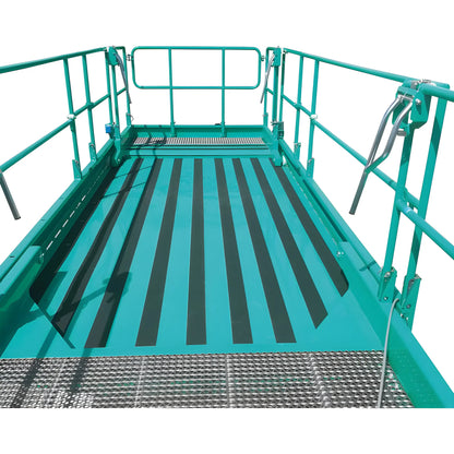IMER scissor lift platform with safety railings and non-slip surface for secure elevated work