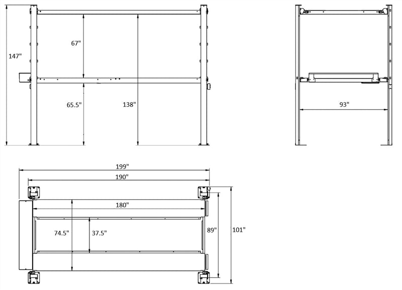 Triumph NSS-5x2 10,000 lb Double-Stacker Four-Post Storage Lift