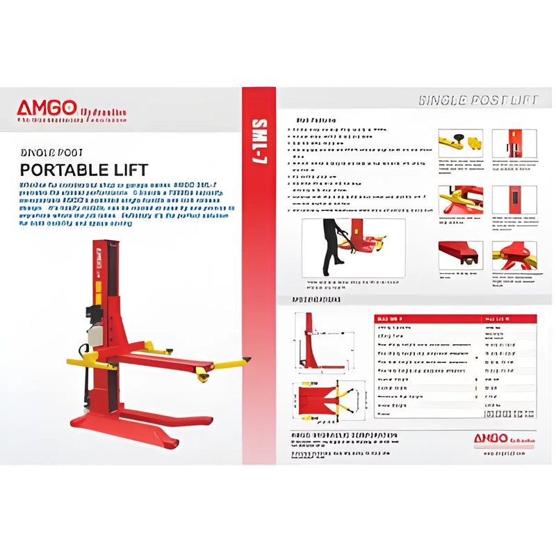 AMGO SML-7 7,000 lbs Single Post Lift AMGO