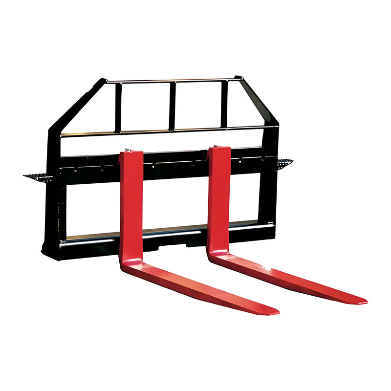Star Industries 110EC-ITA heavy-duty forklift attachment with red steel forks and black frame