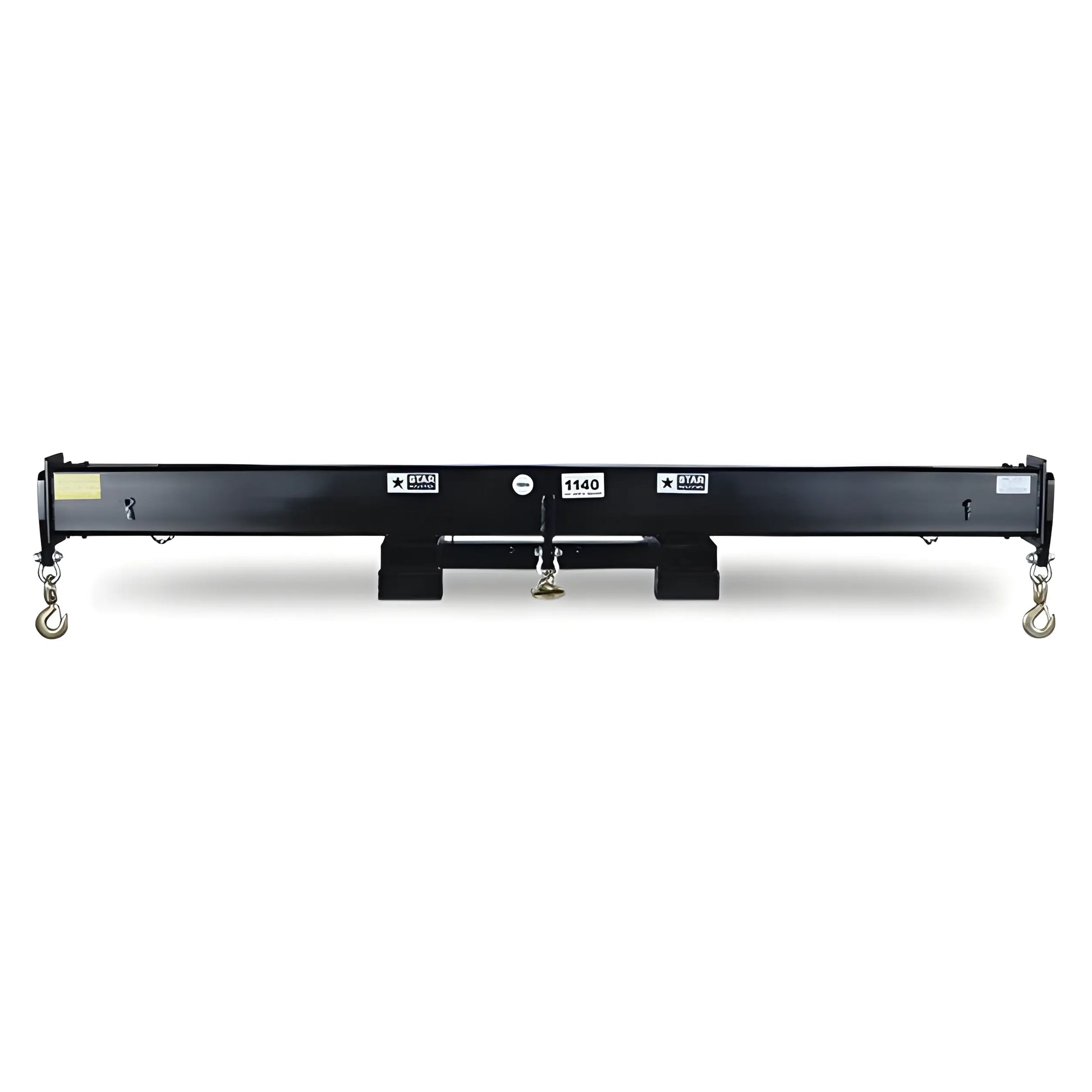 Star Industries 1150CA heavy-duty black steel lifting beam with hooks and mounting brackets