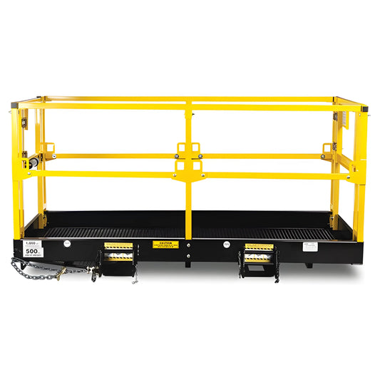 Star Industries 1206C yellow and black safety work platform with metal railings and secure base