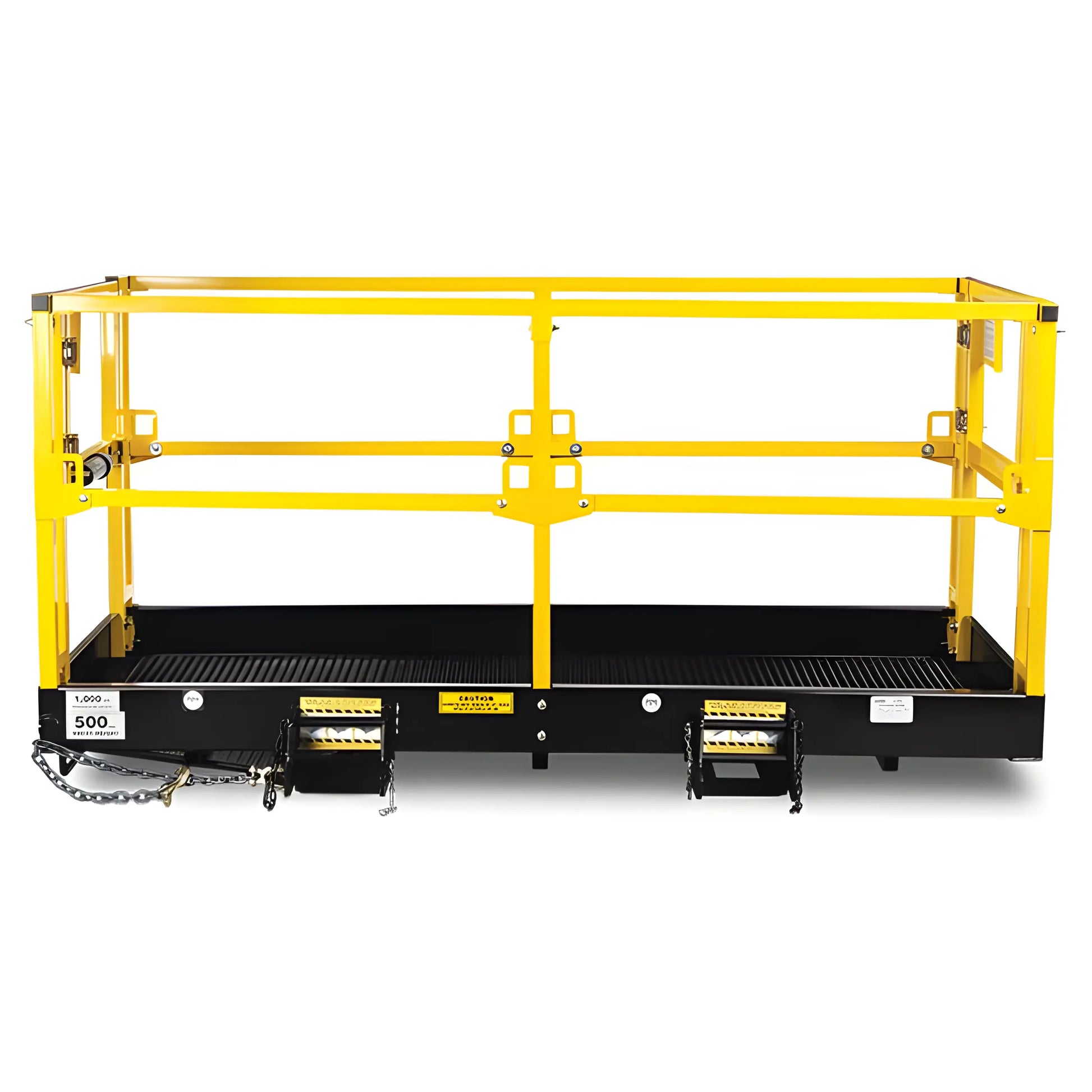 Star Industries 1208C heavy-duty yellow safety platform with black base and railing