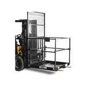 Star Industries 1244B forklift safety cage attachment with protective mesh and guard rails