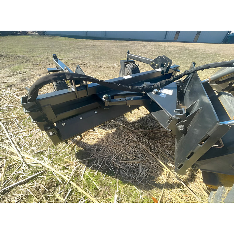 Star Industries 130-72 heavy-duty tractor attachment with metal frame and hydraulic components on field