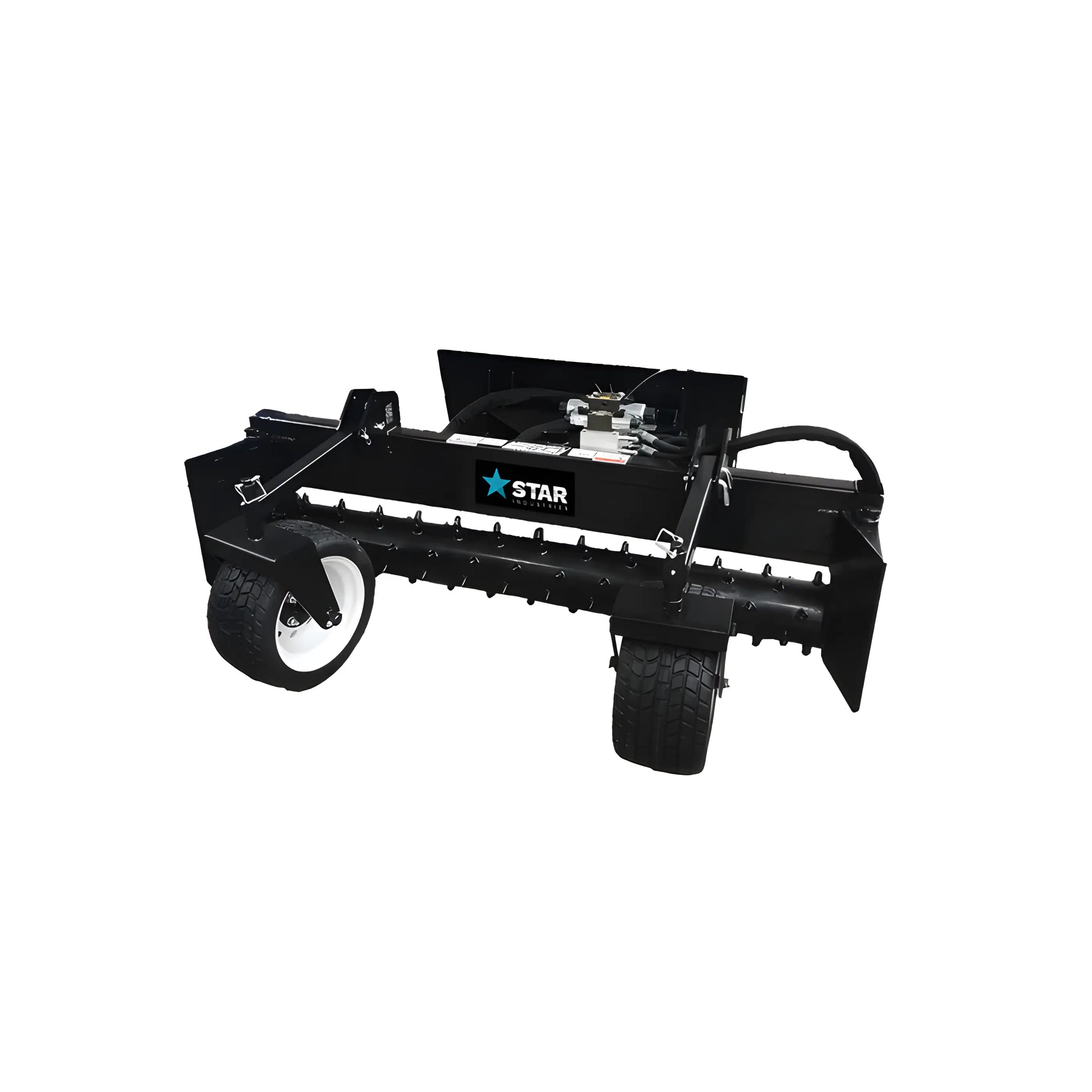 Star Industries 130-72 black heavy-duty landscape attachment with large wheels and sharp blades