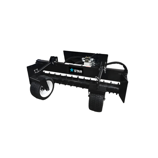 Star Industries 130-72 black heavy-duty landscape attachment with large wheels and sharp blades