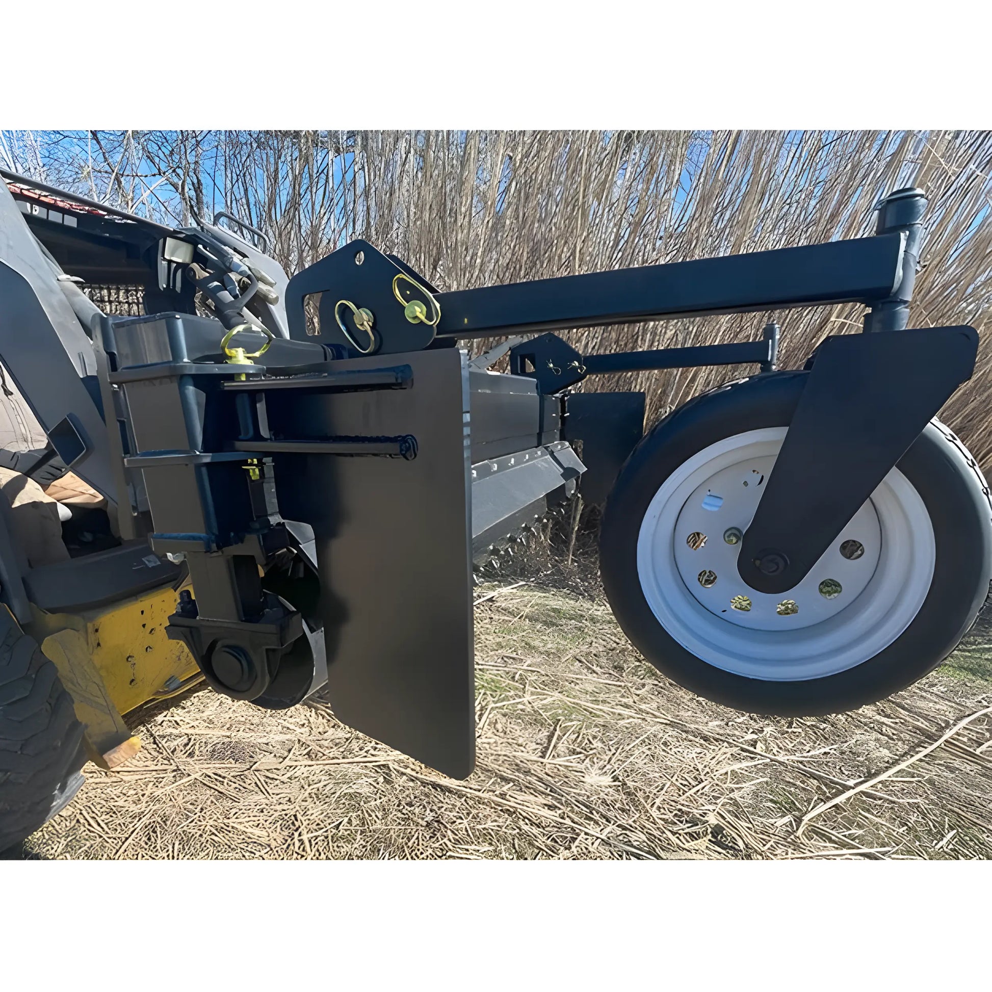 Star Industries 130-72 heavy-duty wheel attachment mounted on outdoor machinery for farm or construction use