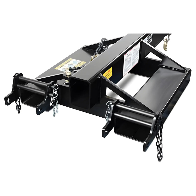 Star Industries 1360B-5FXL heavy-duty black steel equipment hitch adapter with chains and safety hooks