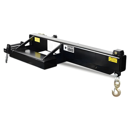 Star Industries 1360B-5FXL heavy-duty black steel lifting beam with hook and safety labels