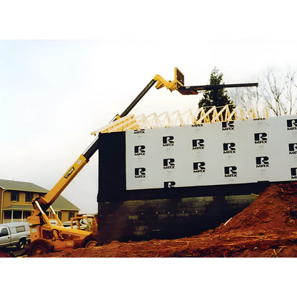 Star Industries 1360B-7FXL yellow telescopic handler lifting wooden beams at construction site