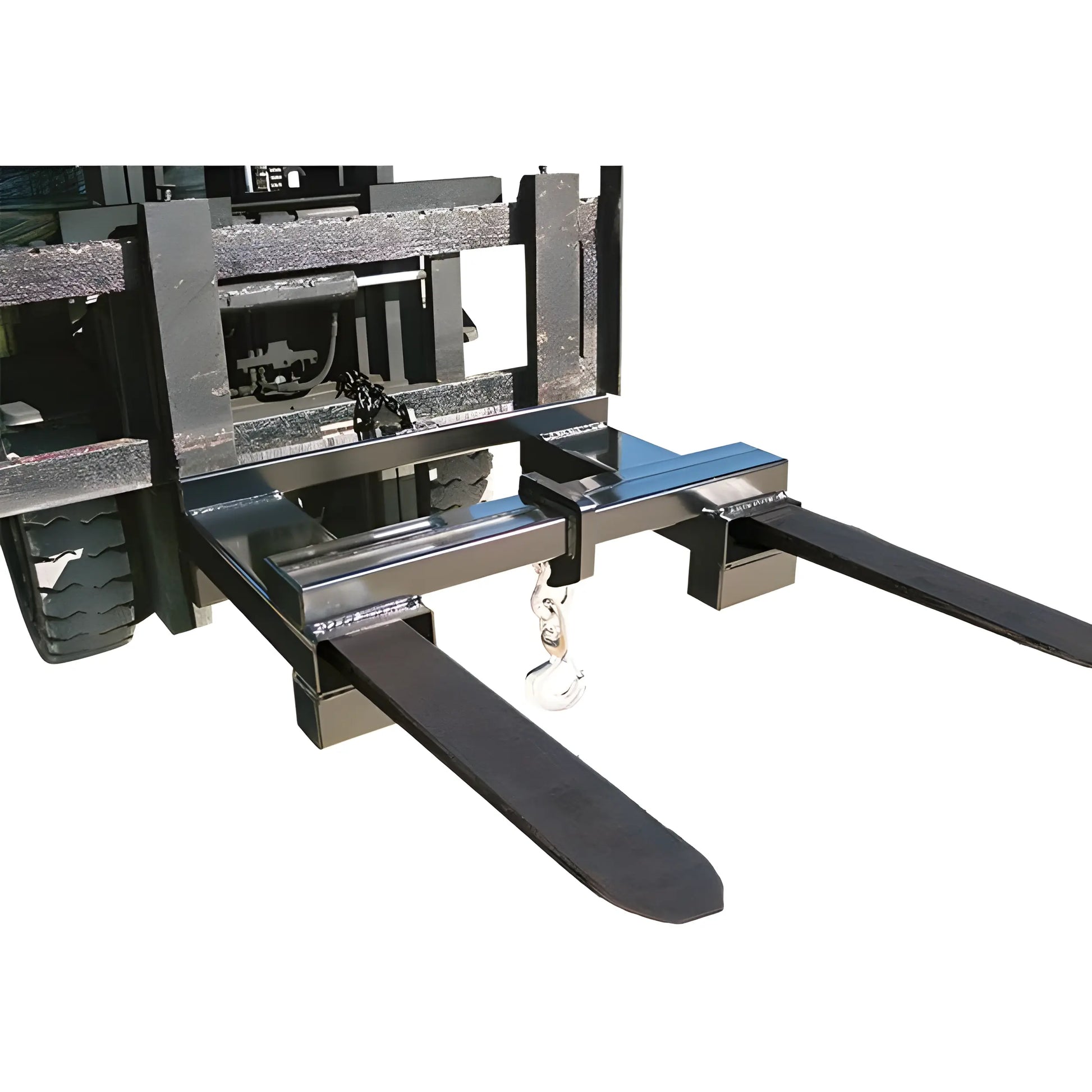 Star Industries 1371B heavy duty forklift attachment with wide steel forks and black finish