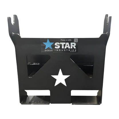 Star Industries 1390-FM black steel skid plate with star cutout and mounting brackets