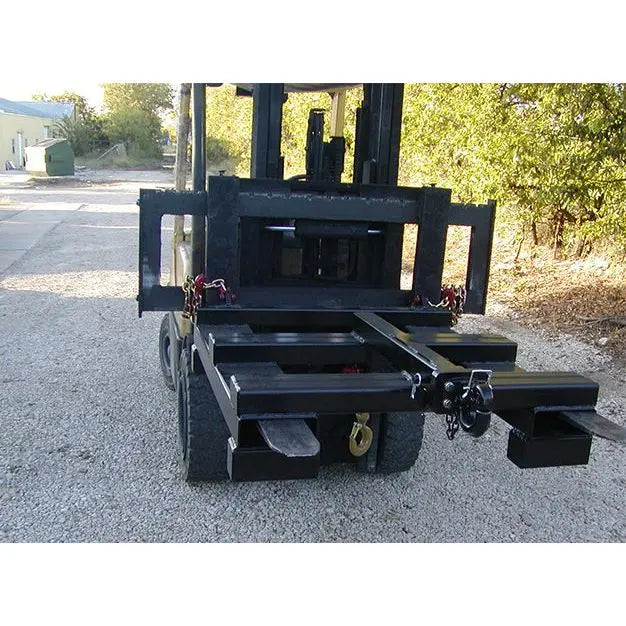 Star Industries 1396C heavy-duty forklift attachment in black metal on gravel surface outdoors
