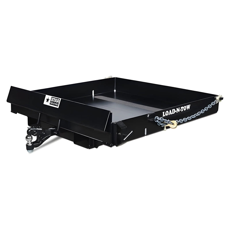 Star Industries 1398 black steel dump trailer bed attachment for trucks with hitch and chains