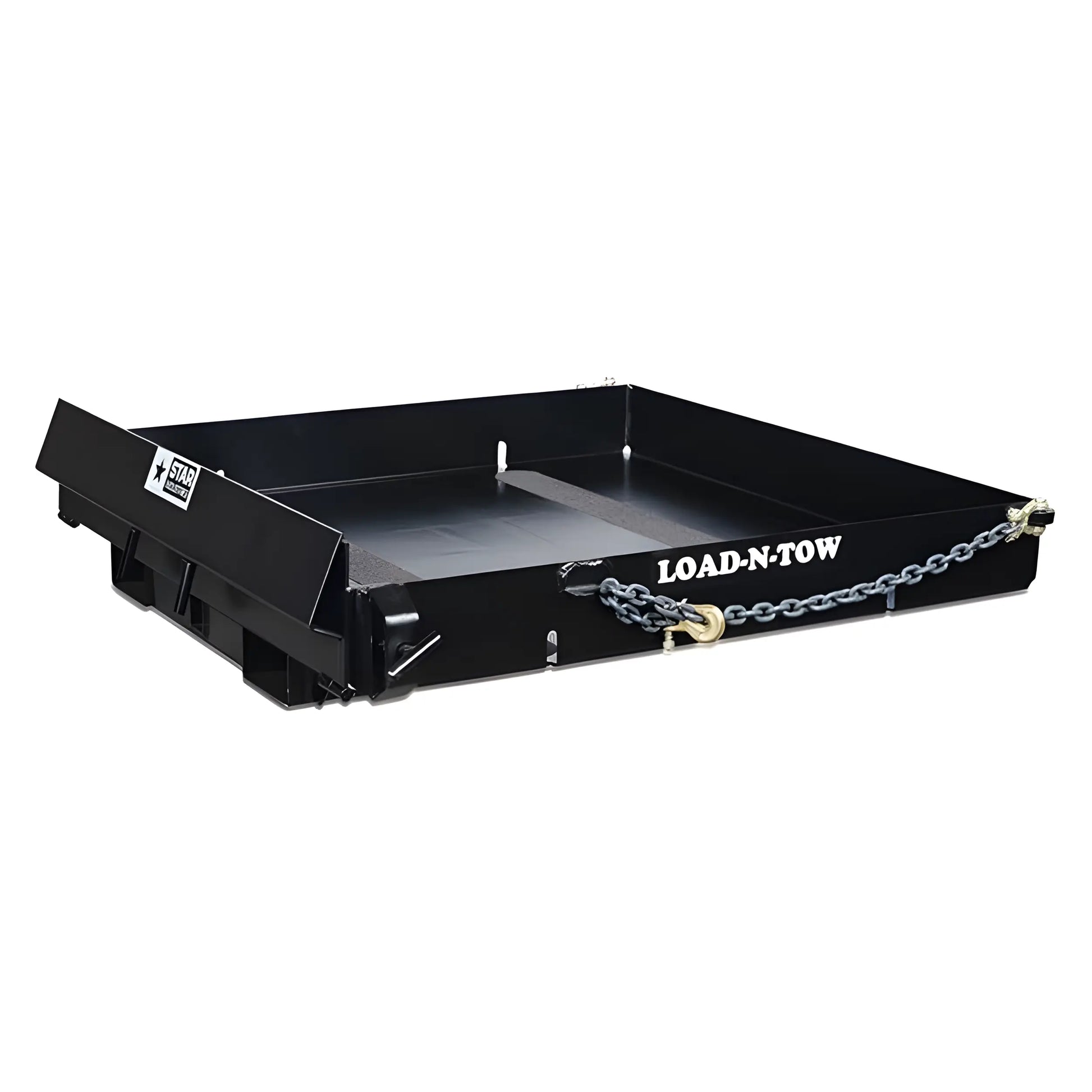 Star Industries 1398 black steel Load-N-Tow tow truck bed attachment with heavy-duty chain