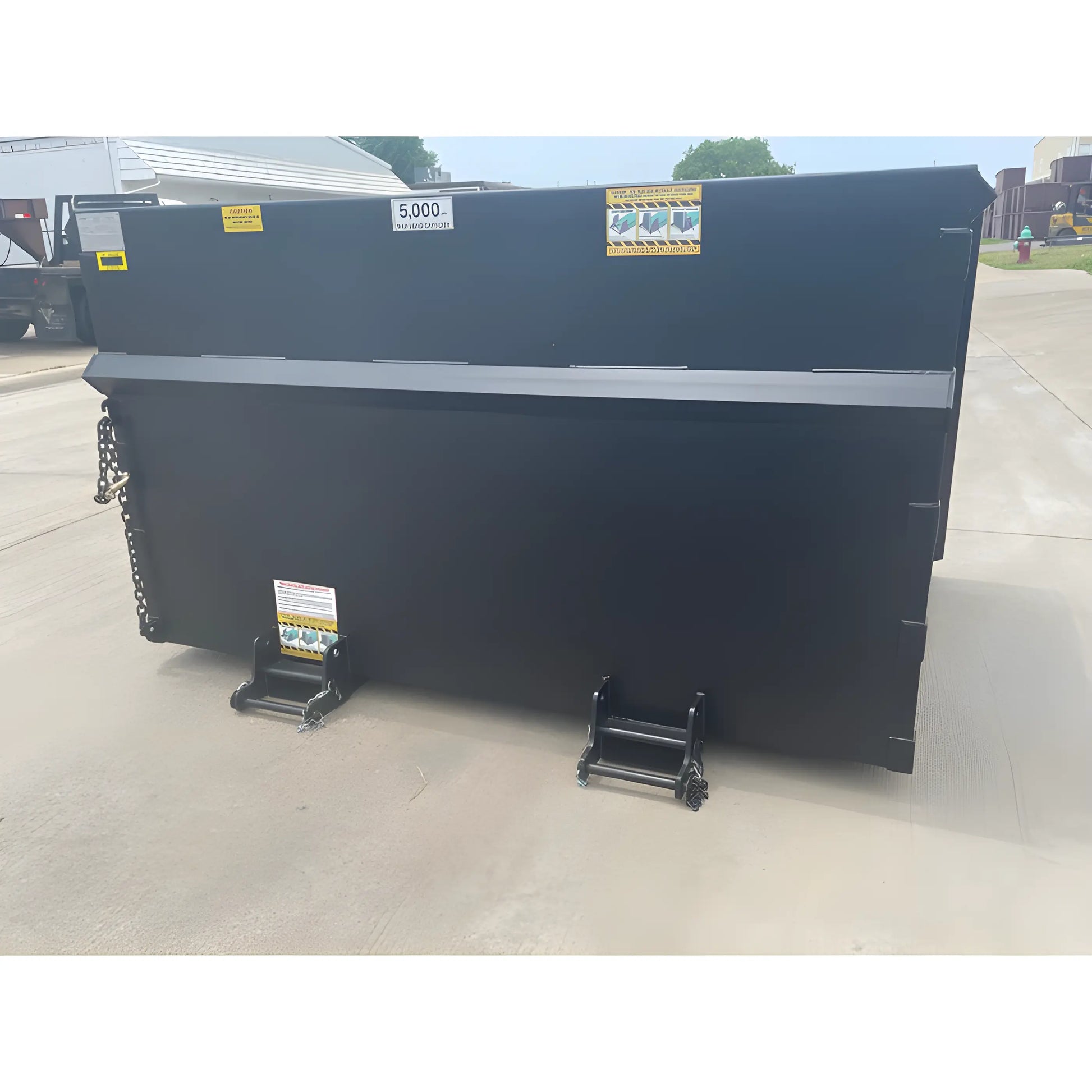 Heavy duty black metal container with Star Industries 1420 1425 1430 label for industrial use