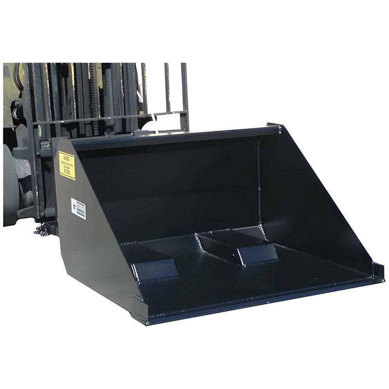 Star Industries 1440SD heavy-duty forklift attachment bucket in black for material handling