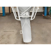 Close-up of Star Industries 1510 1510FP machine chute with metal chains in industrial setting
