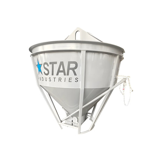 Star Industries 1520 large industrial metal hopper with sturdy frame and white finish