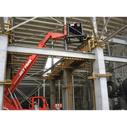 Star Industries 1575 forklift with extended boom handling materials inside industrial construction site