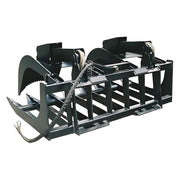 Star Industries 170-66 170-72 heavy duty grapple attachment with hydraulic hoses and black metal frame