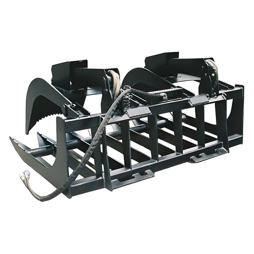Star Industries 170-66 170-72 heavy duty grapple attachment with hydraulic hoses and black metal frame