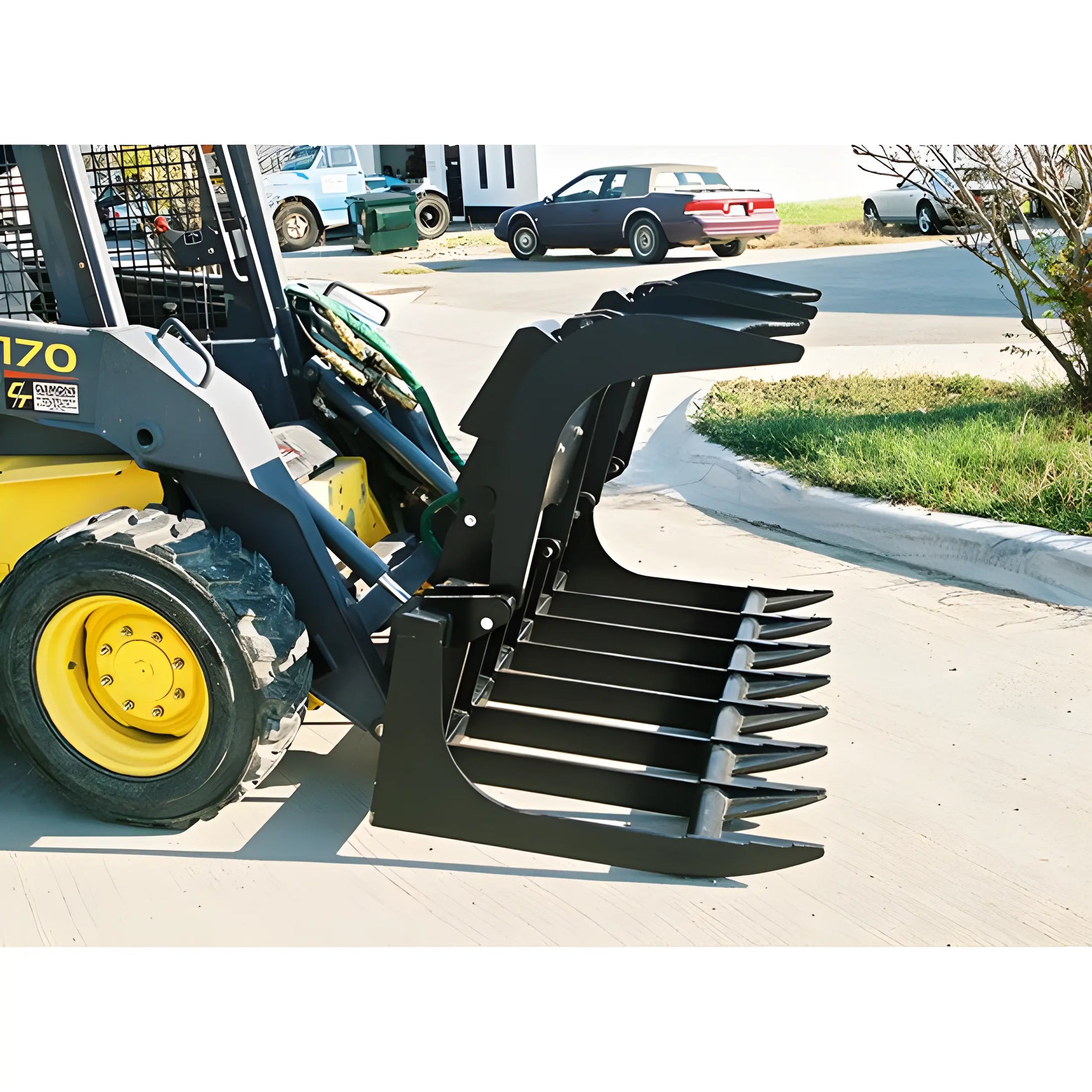 Star Industries 170DG-72 170DG-78 170DG-84 skid steer grapple attachment on loader