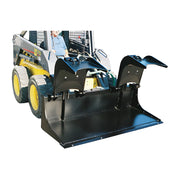Star Industries 175-66 175-72 skid steer grapple attachment with heavy-duty clamshell buckets on a compact loader