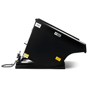 Star Industries 1825 black self-dump hopper with sturdy steel construction and safety chain