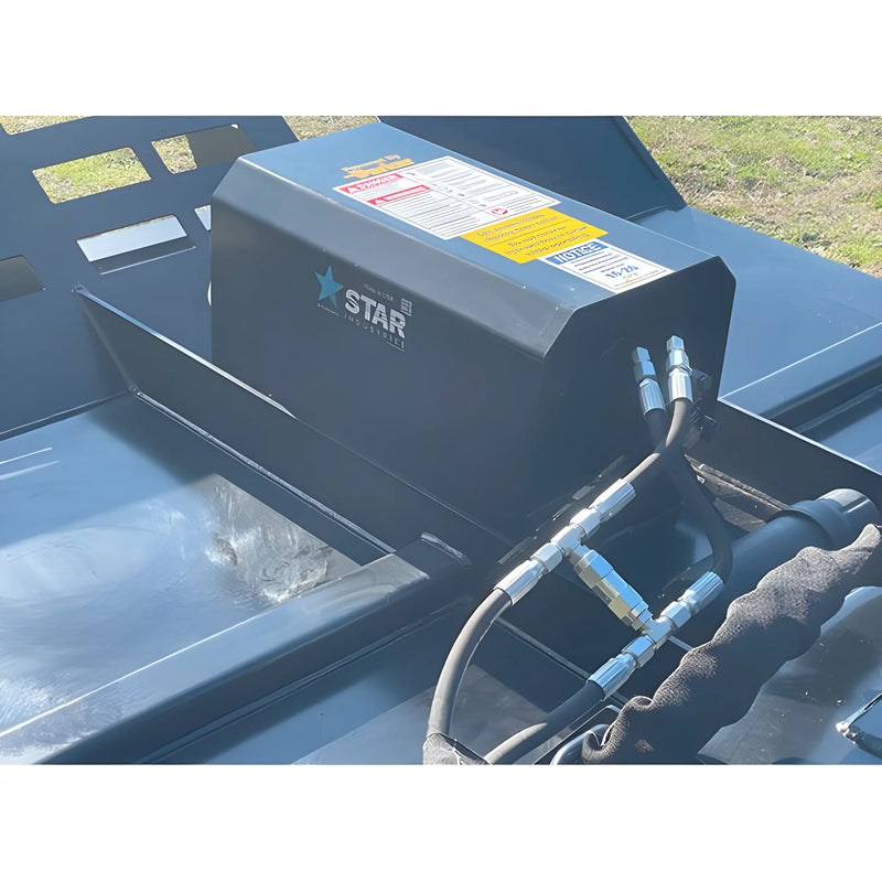 Star Industries 195-72 hydraulic control box mounted on heavy equipment with hoses attached