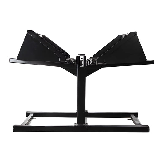 Star Industries 902 904 906 heavy-duty black steel dumbbell rack with dual-tier storage